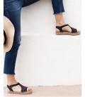 Espadrille Platform Sandals Luna Deep Blue