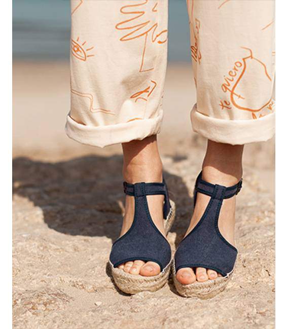 Espadrille Platform Sandals Luna Deep Blue