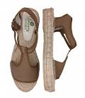 Sandalias Esparto Doble Suela Luna Khaki