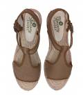 Sandalias Esparto Doble Suela Luna Khaki